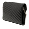 Secondhand Saint Laurent Grain De Poudre Chevron Cassandre Envelope Chain Wallet