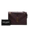 Secondhand Saint Laurent Large Chevron Grain de Poudre Monogram Envelope Bag