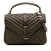 Secondhand Saint Laurent Medium Quilted Chevron Sheepskin College Satchel