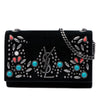 Secondhand Saint Laurent Small Suede Monogram Stone Studded Kate Crossbody