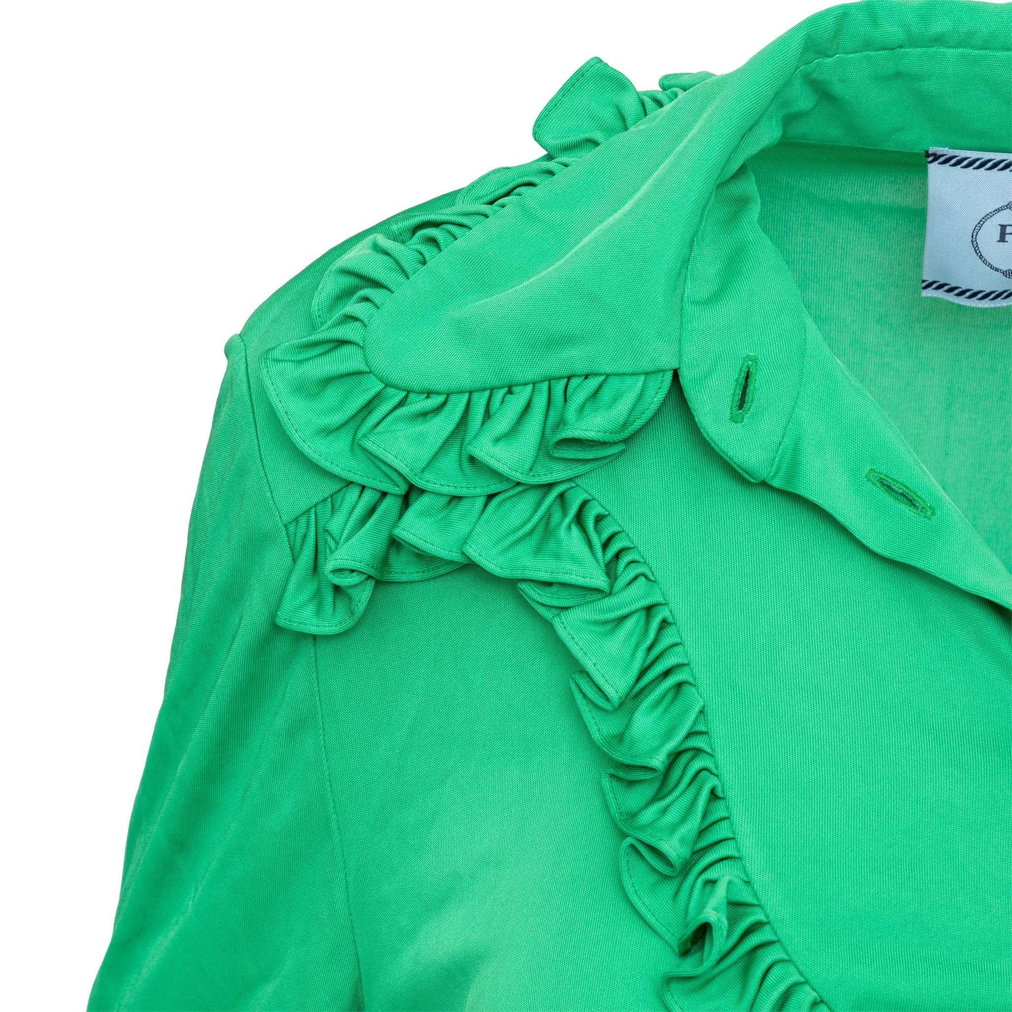 Prada Ruffle Collar Long Dress Secondhand | Luxury Vintage | Her-Age Prada Ruffle Collar Long Dress Secondhand | Luxury Vintage | Her-Age