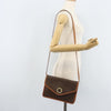Celine Vintage Macadam Circle Logo Canvas and Leather
