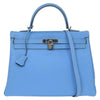 Secondhand Hermes Kelly Blue Epsom with Palladium Hardware