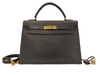 Hermes Kelly Black Box Calf with Gold Hardware