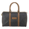 Christian Dior Vintage Honeycomb Boston Canvas and Leather