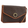 Celine Vintage Macadam Circle Logo Canvas and Leather