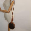 Celine Vintage Macadam Circle Logo Canvas and Leather