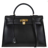 Hermes Kelly Black Box Calf with Gold Hardware