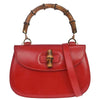 Gucci Vintage Convertible Bamboo Top Handle Leather