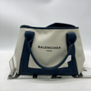 Balenciaga Navy Cabas Canvas with Leather