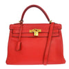 Hermes Kelly Red Gulliver with Gold Hardware
