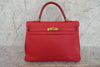 Secondhand Hermes Kelly Red Clemence with Gold Hardware