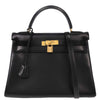 Hermes Kelly Black Box Calf with Gold Hardware