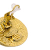 Chanel Vintage CC Round Clip-On Metal