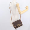 Celine Vintage Macadam Circle Logo Canvas and Leather