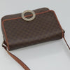 Celine Vintage Macadam Circle Logo Canvas and Leather