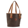 Celine Vintage Macadam Shopper Tote Canvas and Leather