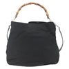 Gucci Vintage Bamboo Handle Open Hobo Nylon