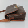 Celine Vintage Macadam Circle Logo Canvas and Leather