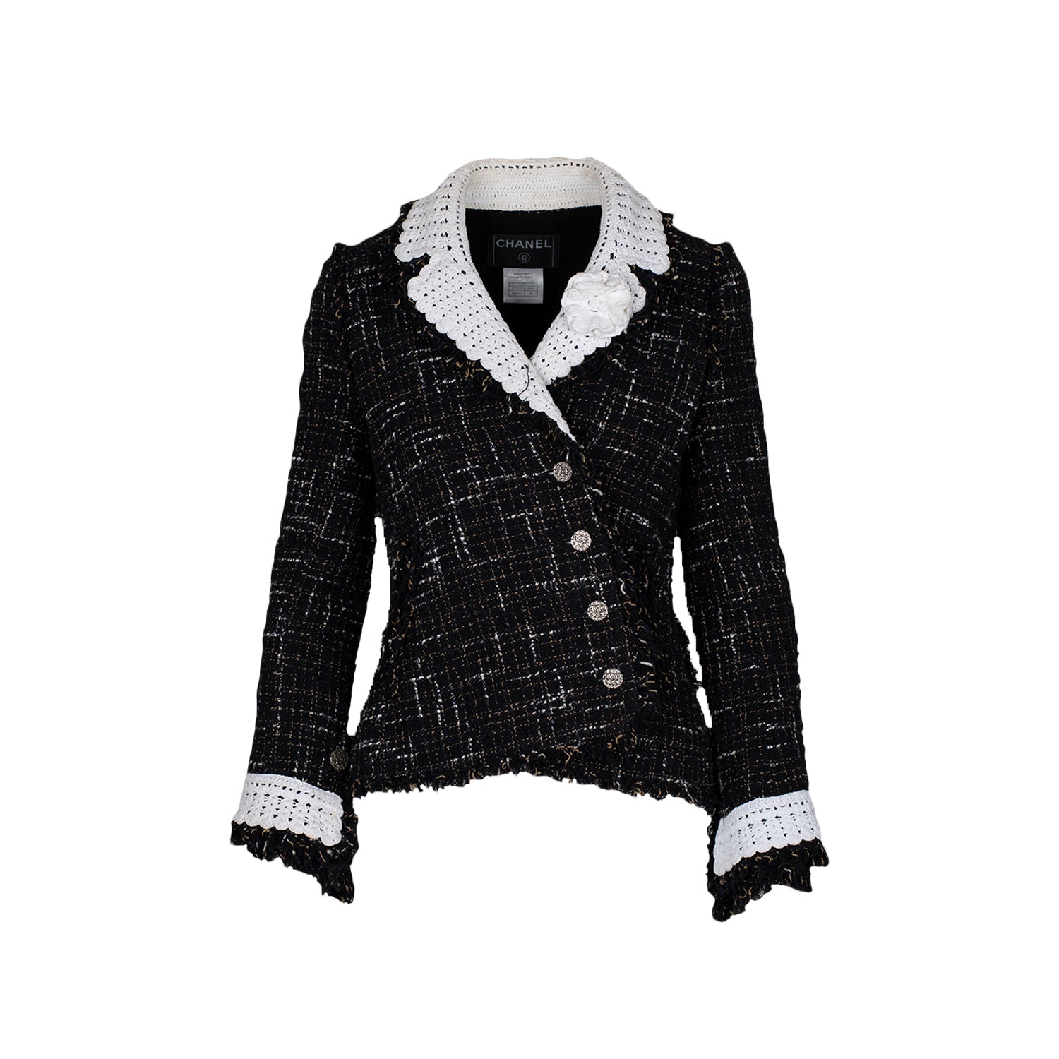Chanel Crop Tweed Jacker Black ref.333642 - Joli Closet