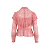 Collection Privé pink macramè ruffle top. Back buttoning fastening pre-owned