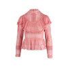 Collection Privé pink macramè ruffle top. Back buttoning fastening pre-owned