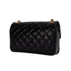 Chanel black matelassé flap leather bag pre-owned nft