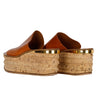 Second hand Chloé Brown Camille Leather Wedge Mules