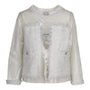 Second-hand Chanel Clear Jacket with White Lace Embroidery