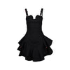 Thierry Mugler black and pink exagerated ruffle dress pre-owned