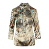 Secondhand Roberto Cavalli Feather Printed Silk Blouse