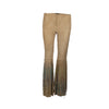 Roberto Cavalli beige suede pants embroidered with multicolor crystals pre-owned