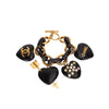 Secondhand Wooden Heart Charm Bracelet - '90s