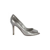 Secondhand Sergio Rossi Silver Snake Effect Peeptoe Heels - '10s