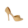 Secondhand Dior Beige Leather Peeptoe Heels with Bow - '10s