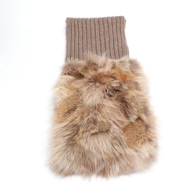 Miu Miu Fox Fur Trimmed Wool Scarf Pre-Owned