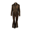 Roberto Cavalli brown laser-cut leather shirt pre-owned