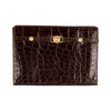 Secondhand Gianni Versace Vintage Crocodile Embossed Handbag