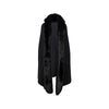 Collection Privée black wool shawl decorated with fur pre-owned 