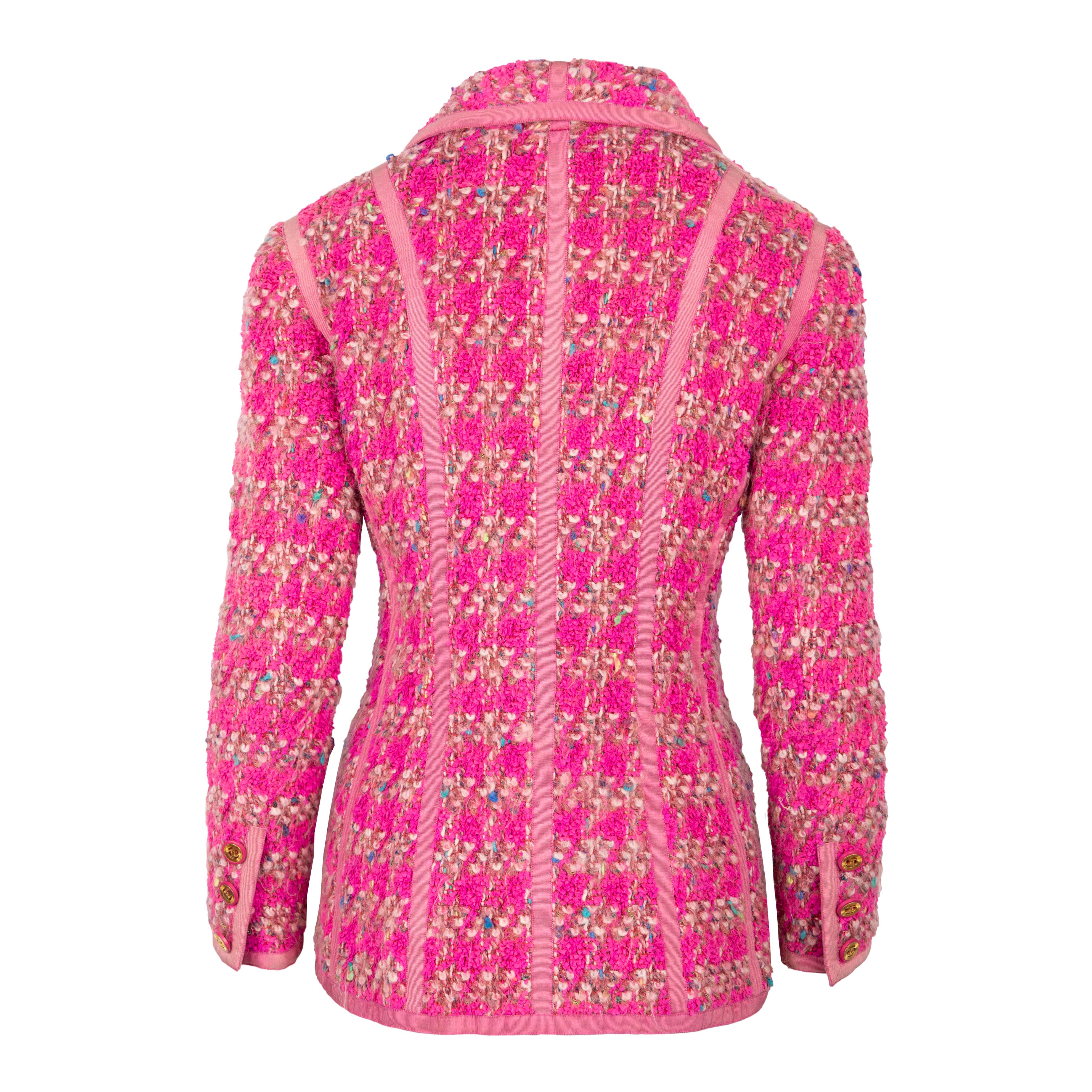 Chanel Vintage Pink Fantasy Tweed Jacket - '90s