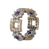 Collection Privee gold ring embellished with small diamonds and rubies pre-owned