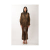 Roberto Cavalli brown laser-cut suede flared pant pre-owned