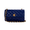 Chanel blue matelassé flap leather bag pre-owned nft