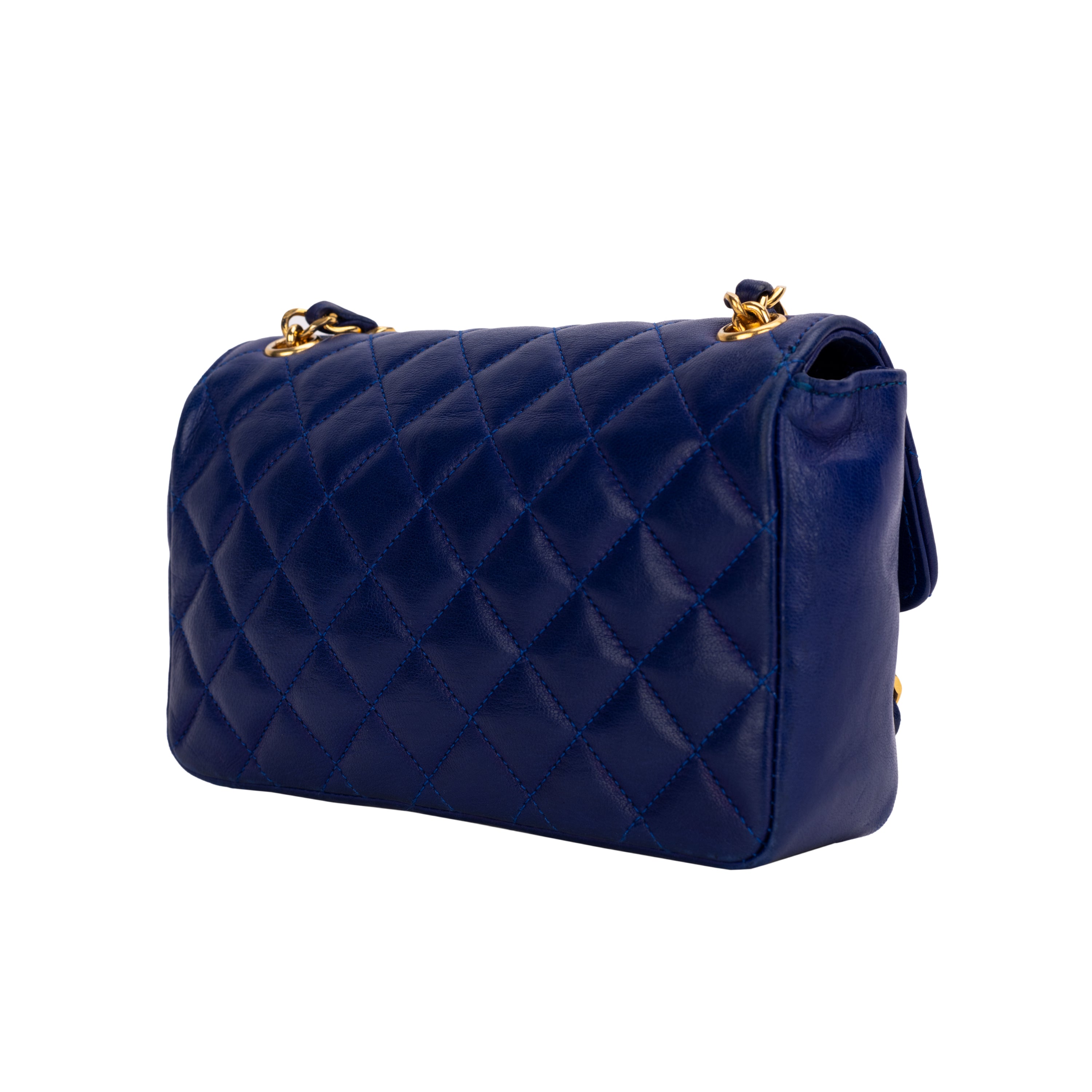Chanel Blue Vintage Quilted Mini Flap - '90s