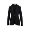 Black jacket by Alexander Wang. Blazer style with lapels, long sleeves, single button fastening with silver-tone detailing pre-owned