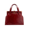 Collection Privée red alligator leather handbag. "Doctor Bag" style, with two internal pockets pre-owned