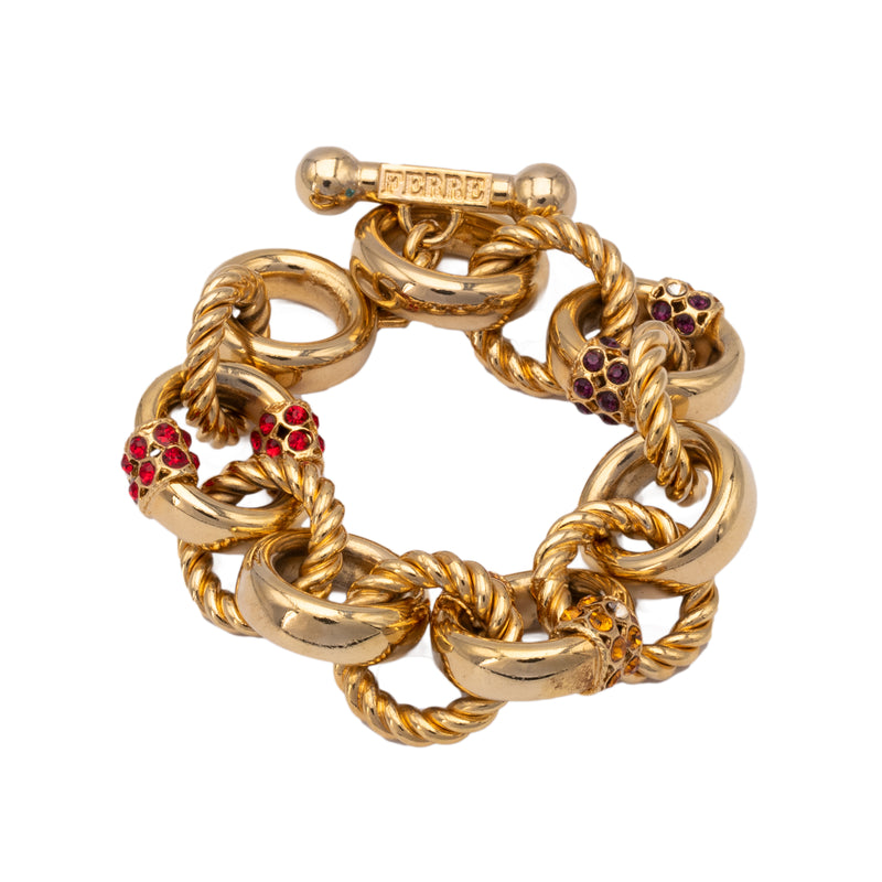 Gianfranco Ferré golden bracelet multicolor crystals pre-owned nft