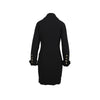 Chanel 1980's black double-breasted wool coat classic lapels double-breasted closure golden buttons long sleeves three patch pockets at the front pre-owned