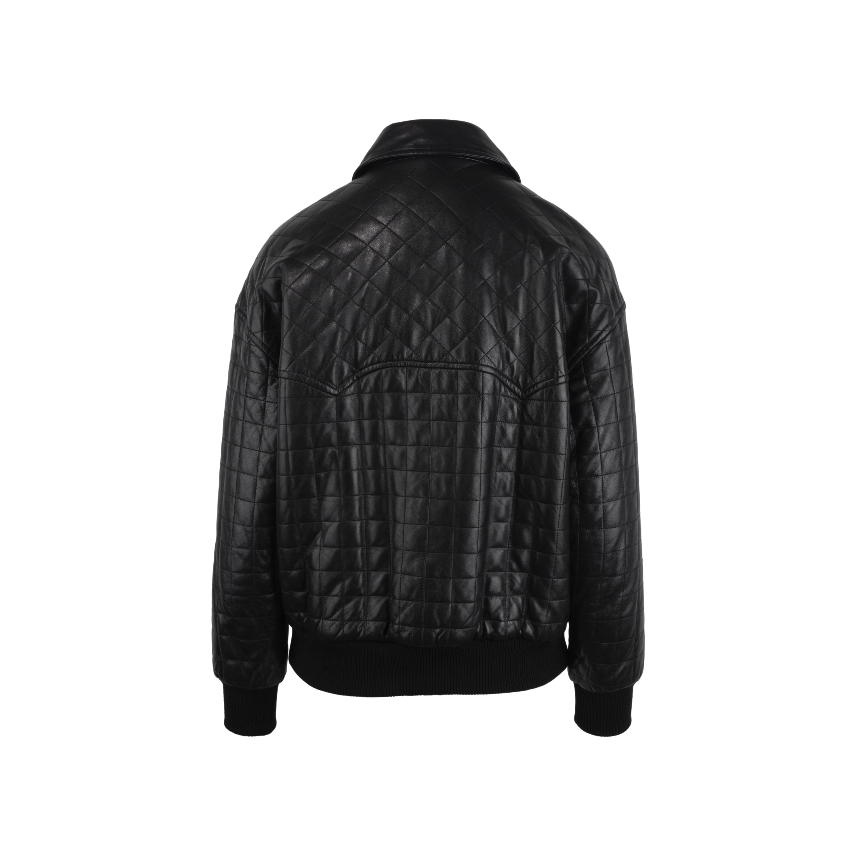 Chanel Quilted Leather Bomber Jacket - 90's