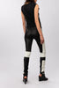 Ash Studio Paris black and white leather trousers. Low rise, skinny fit pre owned